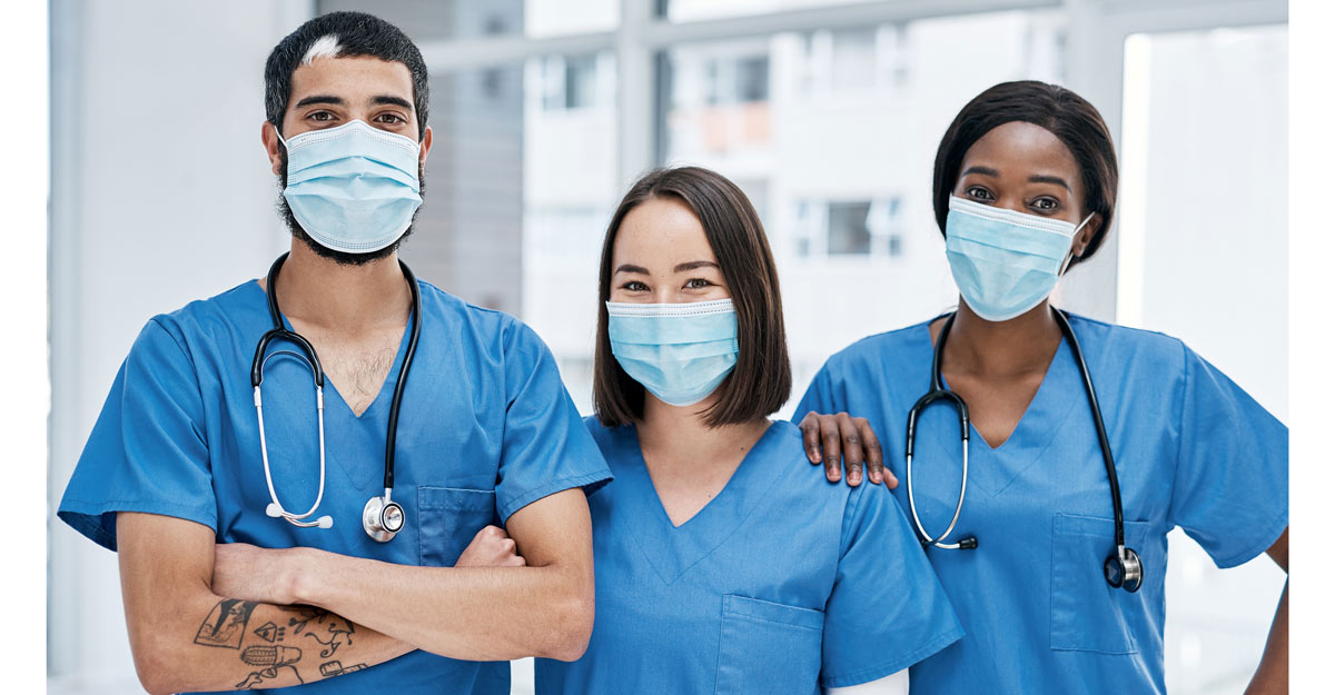 new nurses stand together